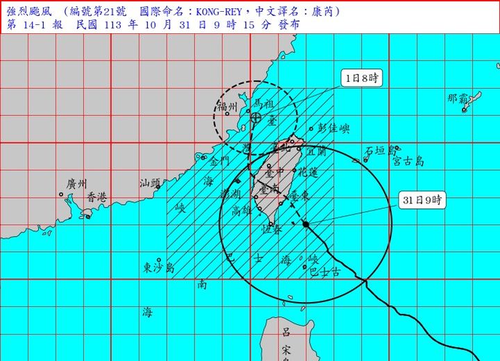 海上陸上颱風警報