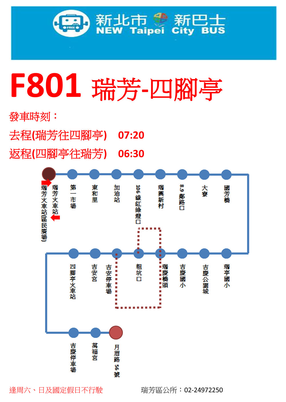 F801瑞芳-四腳亭路線